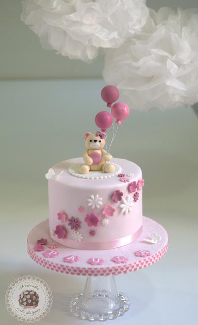 Teddy & Balloons Christening cake  - Cake by Mericakes