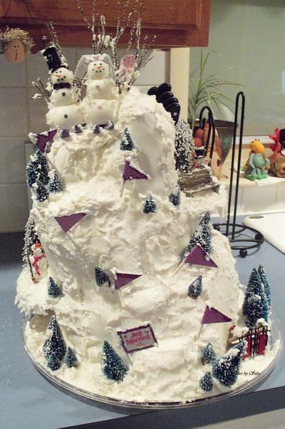 Snowmen Wedding Cake  - Cake by Sugar My World