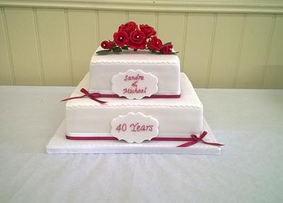 Ruby Wedding Anniversary - Cake by BluebirdsBakehouse
