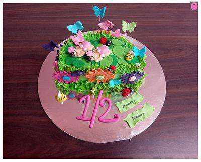Fairy theme 1/2 birthday cake - Cake by Rohini Punjabi