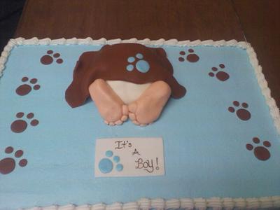 Babys rump/ puppy theme - Cake by CC's Creative Cakes and more...
