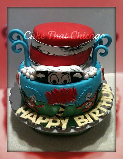 Dr. Seuss Cake and fish bowl smash cake - Cake by Genel