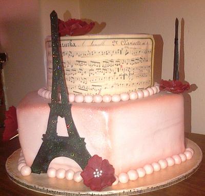 Vintage, Paris, Music - Cake by Sweetest sins bakery