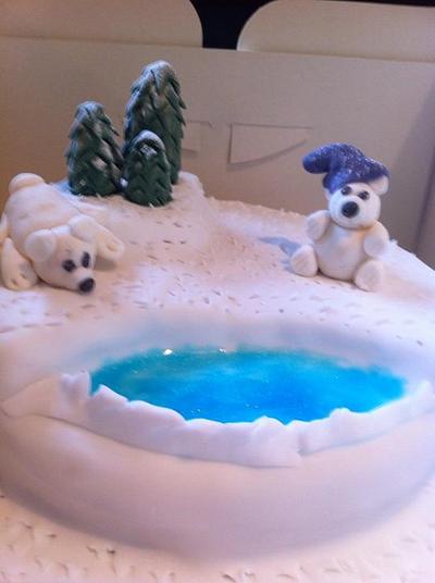 Christmas polar bears - Cake by Witty Cakes