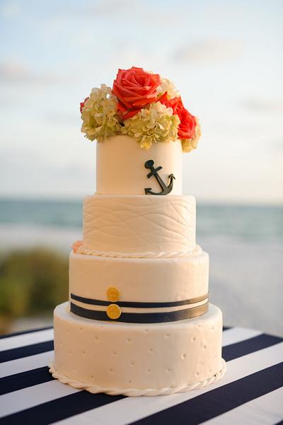 Elegant Nautical Wedding Cake - Cake by LadyCakes