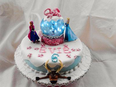Frozen light up snow globe cake - Cake by Lucy