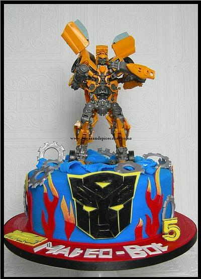 Transformers - Autobot BumbleBee - Cake by Mel_SugarandSpiceCakes