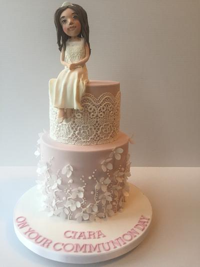 Pretty communion cake - Cake by Claire Lynch - Quirky Cake Designs