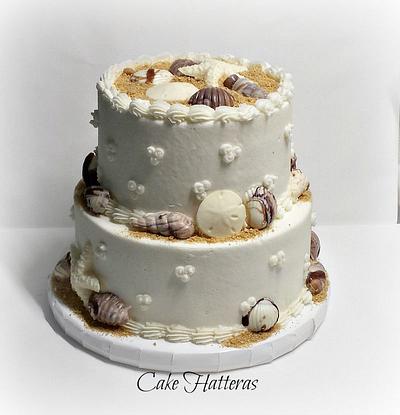 A Simple Beach Wedding Cake - Cake by Donna Tokazowski- Cake Hatteras, Martinsburg WV