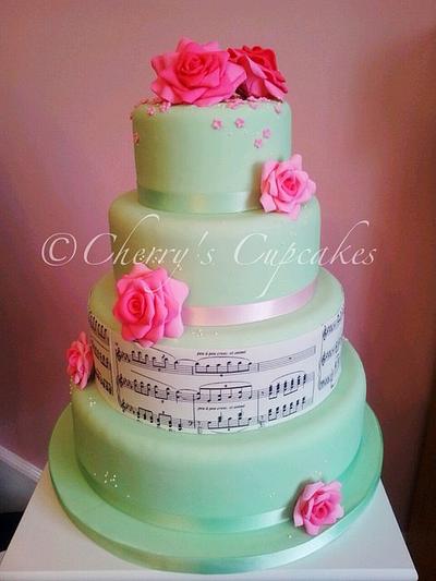 Music Score Wedding Cake - Cake by Cherry's Cupcakes
