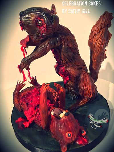 The Sugar Art Zombies Collaboration 2016 - The attack of the Zombie Squirrel - Cake by Celebration Cakes by Cathy Hill