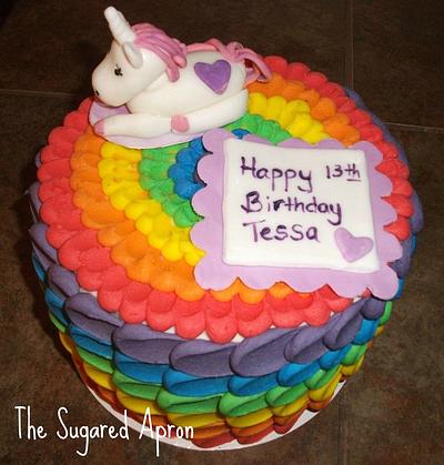 Rainbow/Unicorn Cake - Cake by thesugaredapron