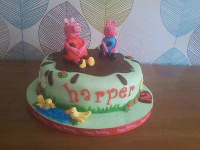 muddy puddles Peppa Pig Cake  - Cake by Truly Scrumptious Cakes by Christine 