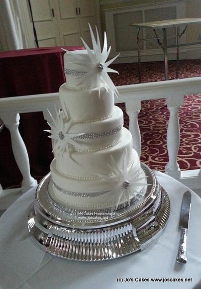 Diamante Starburst 5 Tier Wedding Cake - Cake by Jo's Cakes