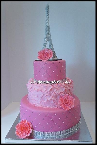 Pretty In Pink Paris Theme Cake - Cake by KAT