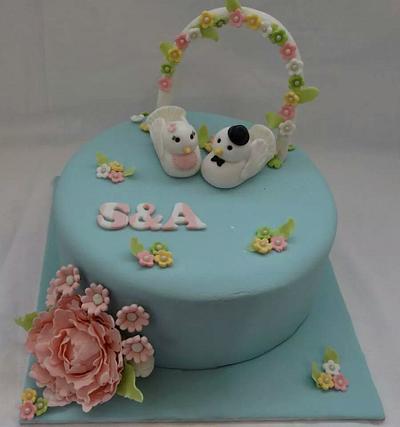 love birds cake :) - Cake by TnK Caketory