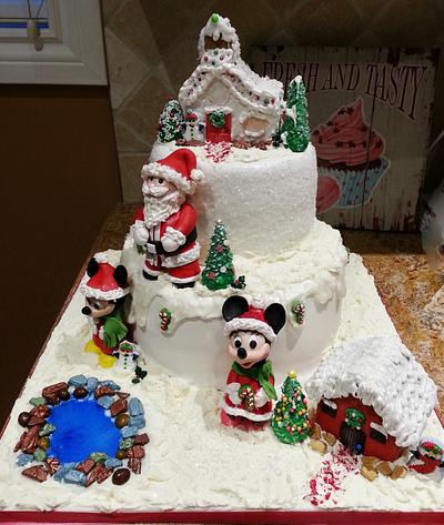 Santa's Christmas Village with Minnie & Mickey :) - Cake by Enza - Sweet-E