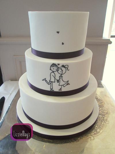 cute kiss wedding cake - Cake by Gail (LizzieMay's)