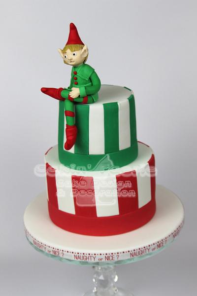 Elf Xmas Cake - charity raffle cake - Cake by Suzanne Readman - Cakin' Faerie