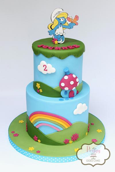 Smurfette Cake - Cake by Peggy Does Cake