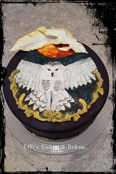 Owl Topper (hand painted)  - Cake by Effi's Cakes & Bakes 