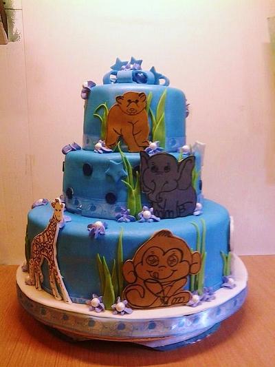 Animal Theme Baby Shower Cake - Cake by Wendy Lynne Begy