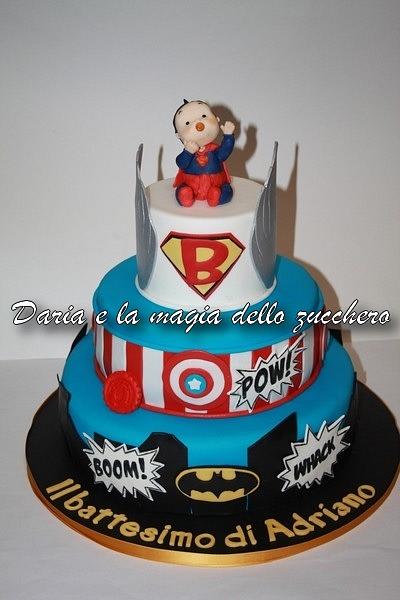 Baby superheroe baptism cake - Cake by Daria Albanese