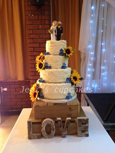 Sunflower Wedding Cake - Cake by JenisCupcakes