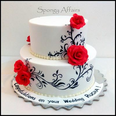Red white and black wedding cake - Cake by Meenakshi S