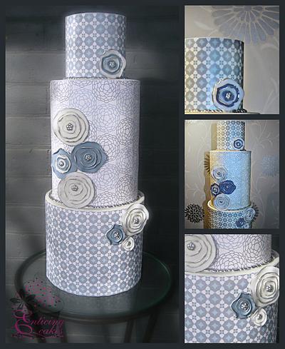 Iris ~ Graphic Wedding Cake - Cake by Enticing Cakes Inc.