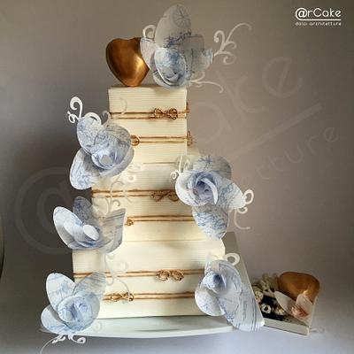 Vintage Nautical Maps Wedding Cake  - Cake by maria antonietta motta - arcake -