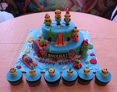 Minion 2 tier cake - Cake by Sweet Mantra Homemade Customized Cakes Pune