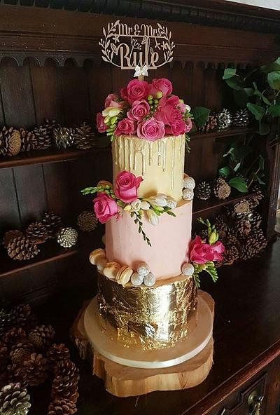 Gold Leaf Drip Cake - Cake by Rosewood Cakes