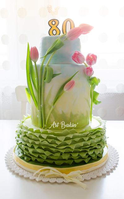 80th Bday Cake - Cake by Art Bakin’