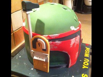 Bobba Fett Star Wars helmet - Cake by Ann Unwin