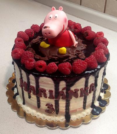 Peppa pig in chocolate ganache - Cake by Majka Maruška