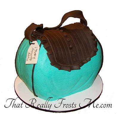 Purse Cake - Turquoise and Leather - Cake by Frostine