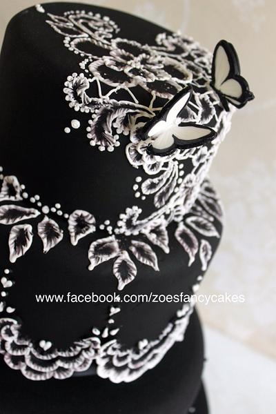 Black and white wedding cake - Cake by Zoe's Fancy Cakes