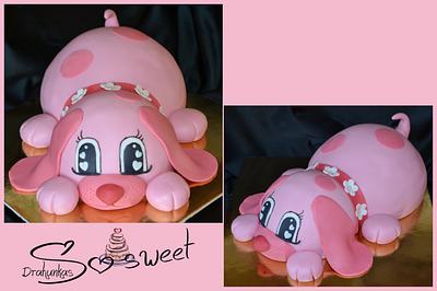 Cute pink dog - Cake by Drahunkas