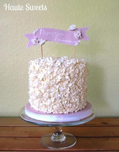 50th Anniversary Buttercream Flower Cake - Cake by Hiromi Greer