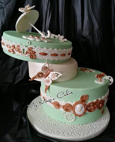 Mint steampunk birthday cake - Cake by My Magic Cakes 
