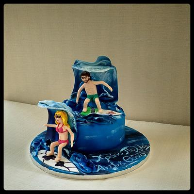 Surfers - Cake by nef_cake_deco