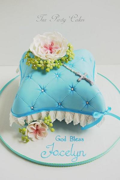First Communion Pillow Cake - Cake by Tea Party Cakes