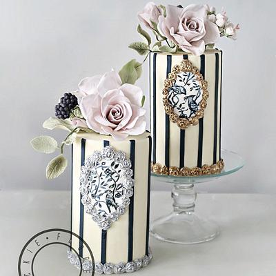 Coolwater Floral Double Barrel - Cake by Jackie Florendo