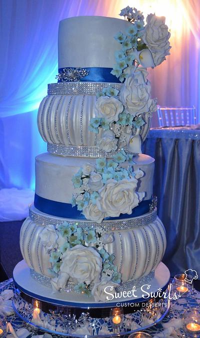 Wedding Cake with Bling - Cake by Sweet Swirls by Viv