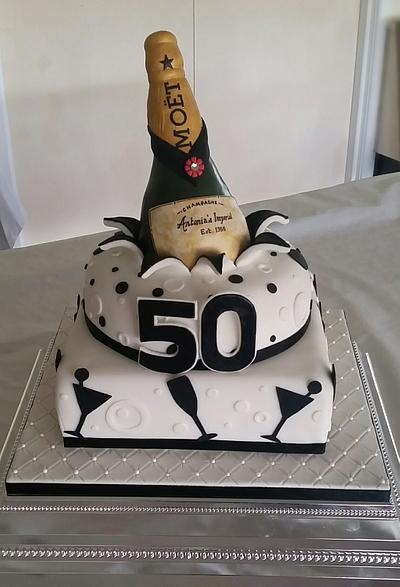 Champagne Burst Birthday Cake - Cake by Sugar Chic