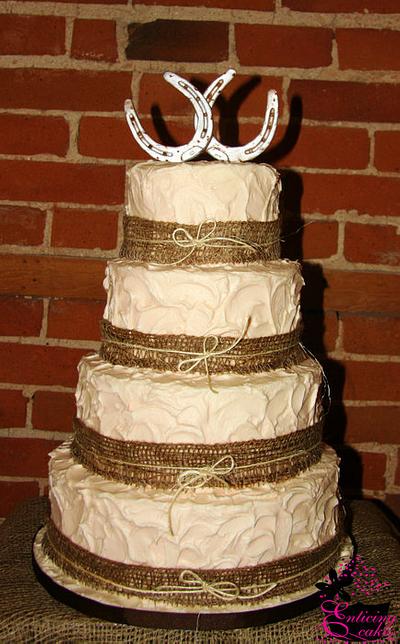 Rustic Equestrian Wedding Cake - Cake by Enticing Cakes Inc.