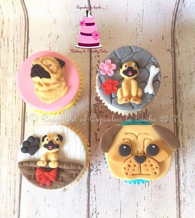 Pug cucakes - Cake by Cupcakes la louche wedding & novelty cakes
