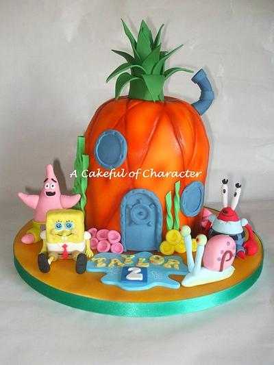 Spongebob Pineapple with Spongebob sugar models - Cake by acakefulofcharacter
