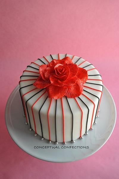 Red Disco Rose - Cake by Jessica